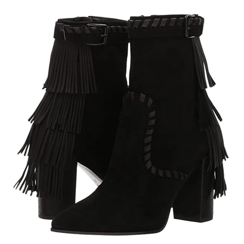 Kennel &‎ Schmenger Miley Fringe Suede Pointed Toe Heeled Boots